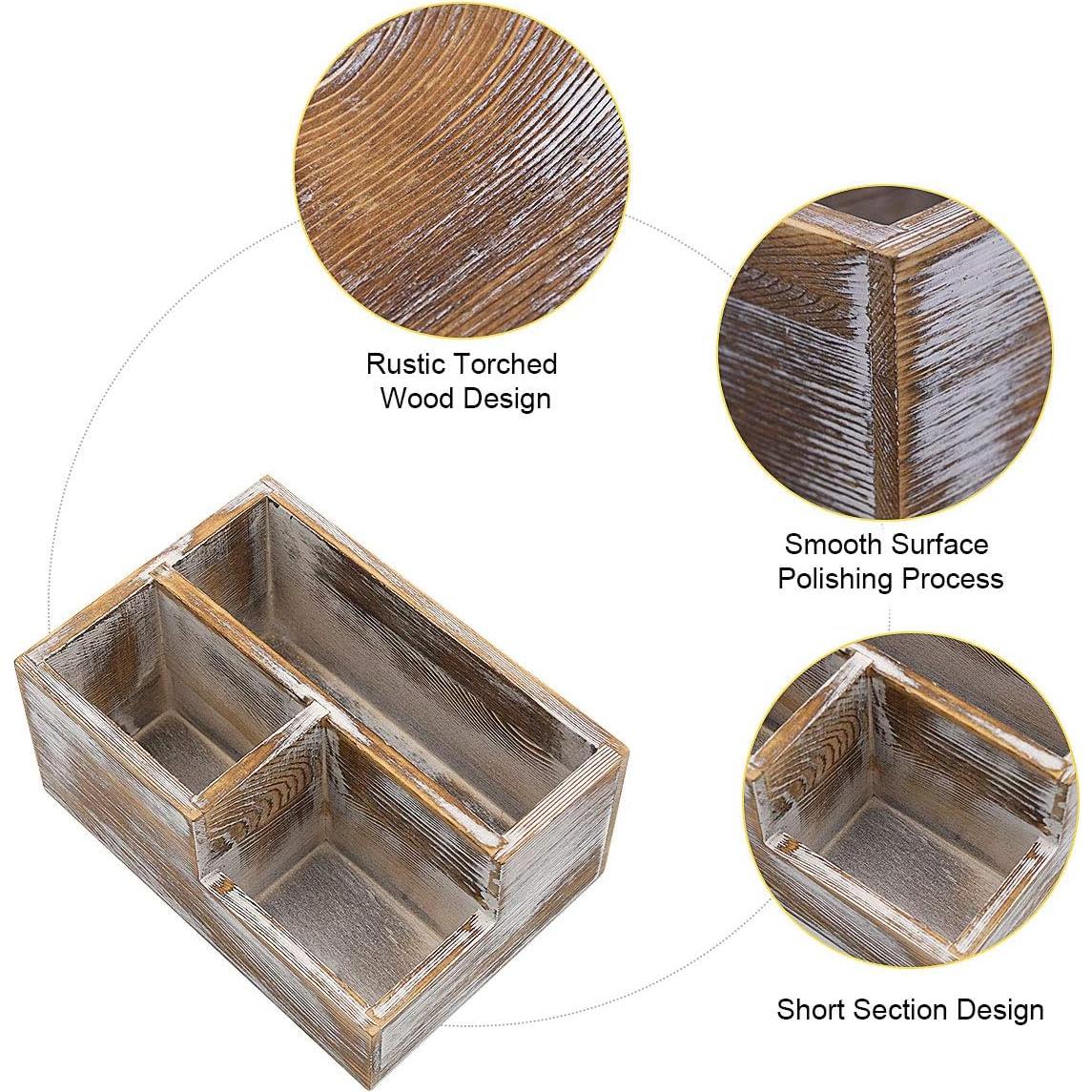 Soporte Organizador de Madera Coideal con 3 Compartimentos