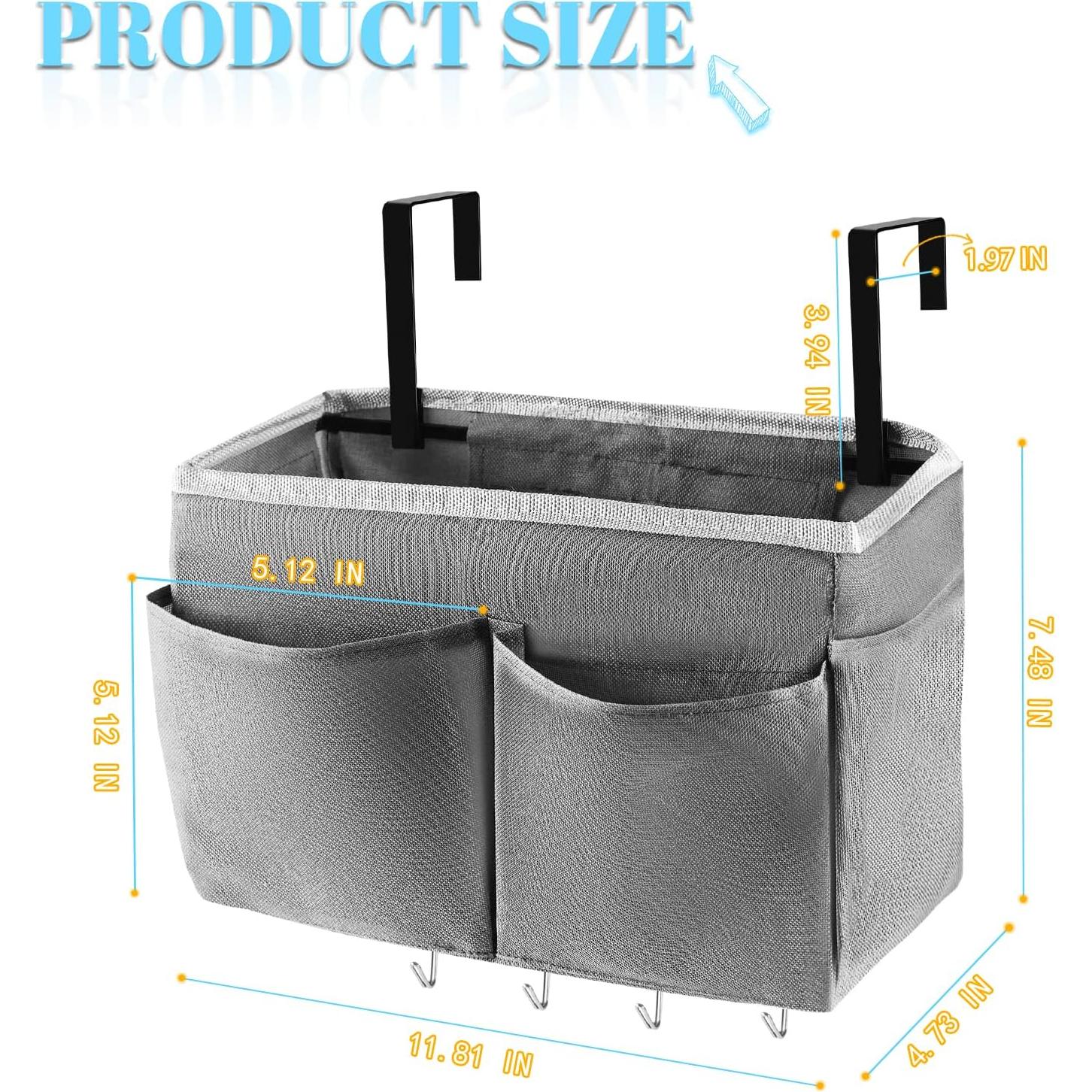 Organizador de Almacenamiento de Noche Frjjthchy 5 Bolsillos Gris