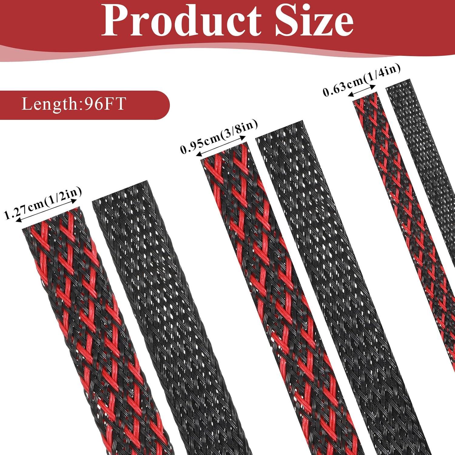 6 Rollos Manga de Cable Trenzada PET 5m con 127 Tubos Termocontraíbles