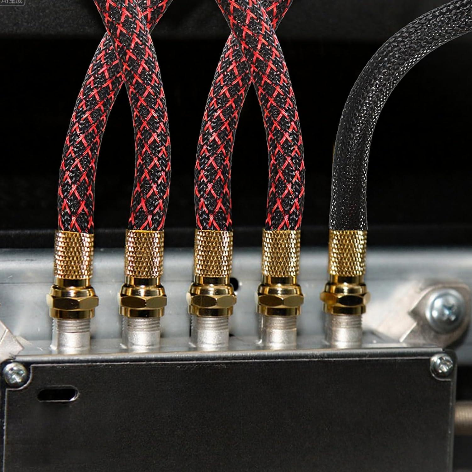 6 Rollos Manga de Cable Trenzada PET 5m con 127 Tubos Termocontraíbles