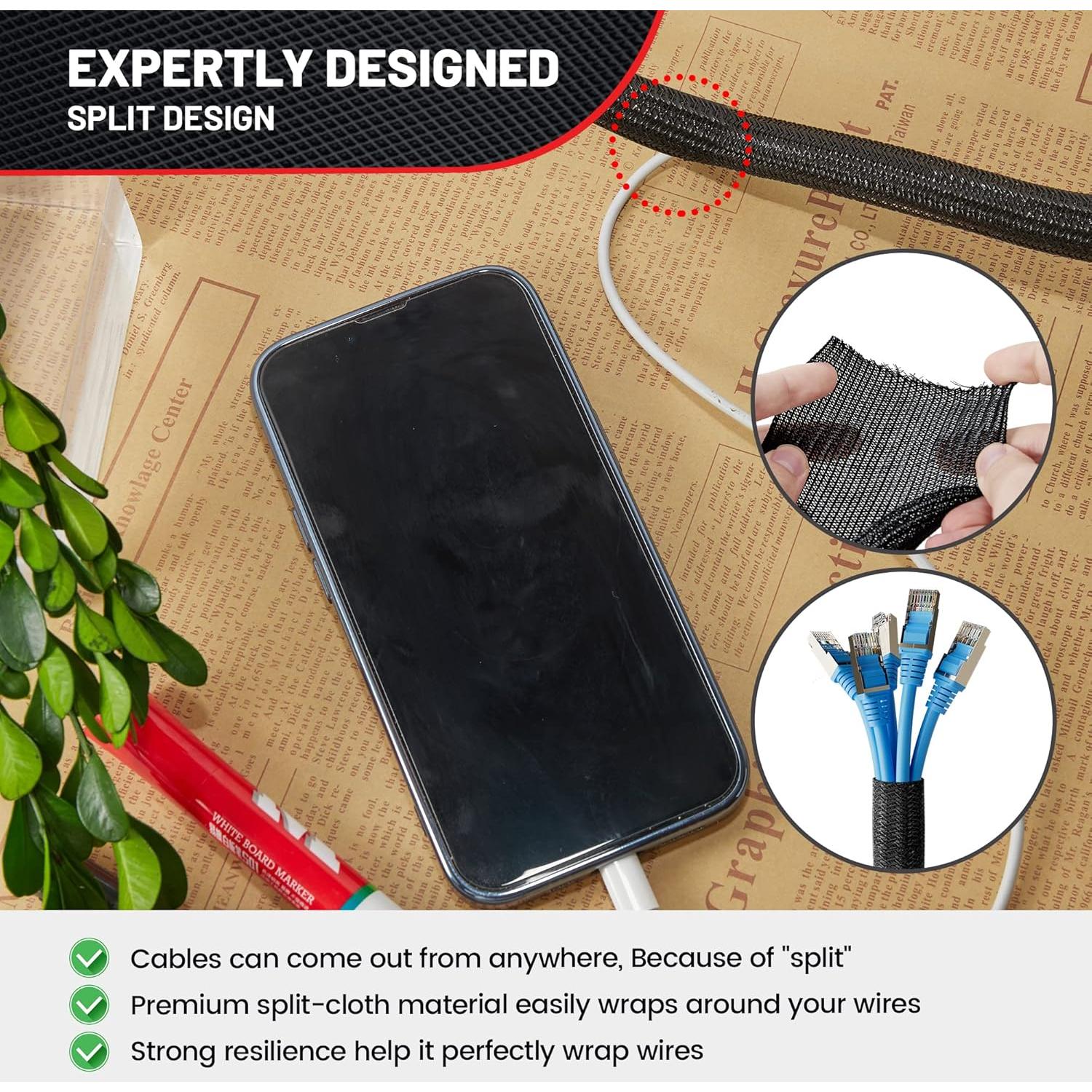 Manga de Cable Trenzada Lobo Rojo 3/4" x 3m Alta Temperatura