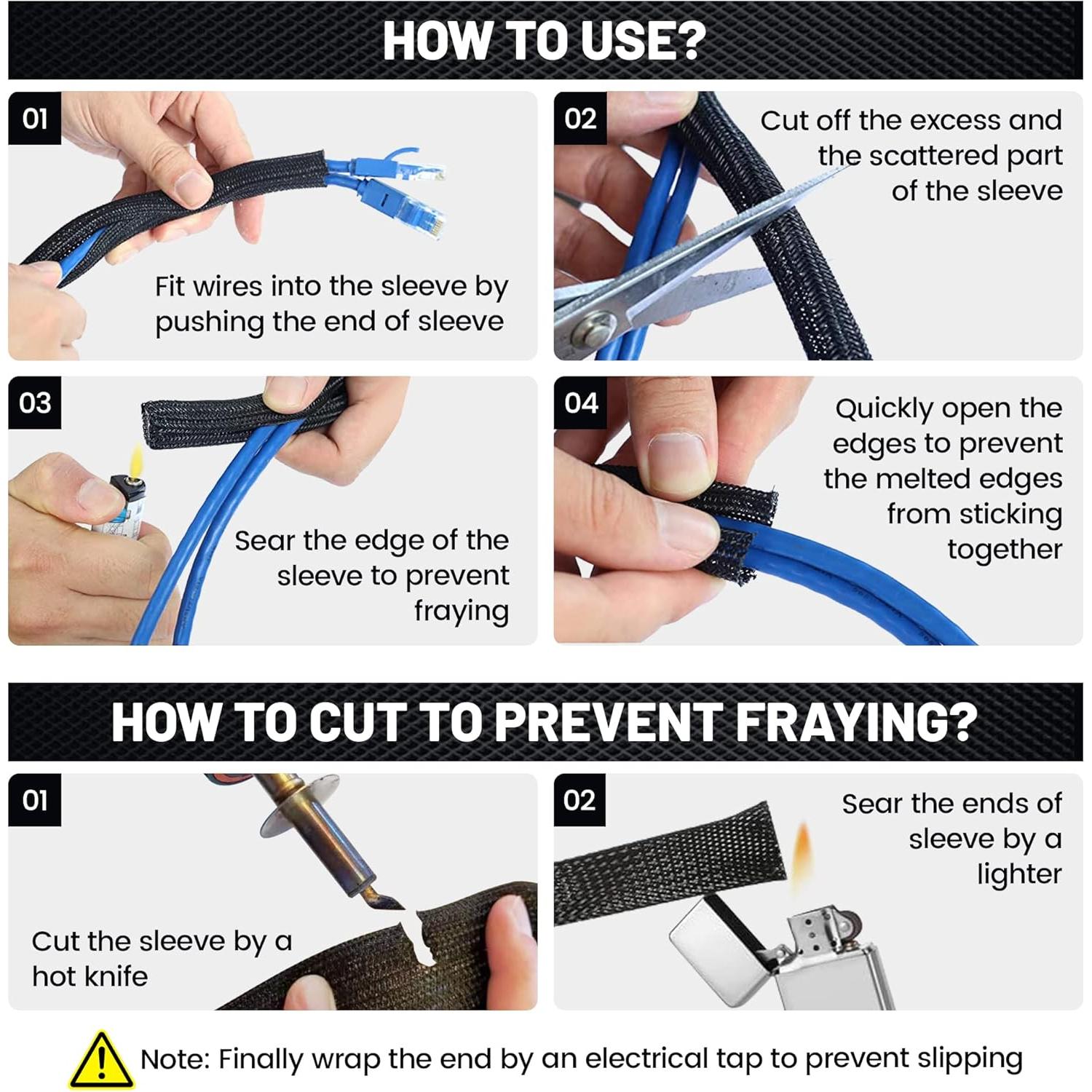 Manga de Cable Trenzada Lobo Rojo 3/4" x 3m Alta Temperatura