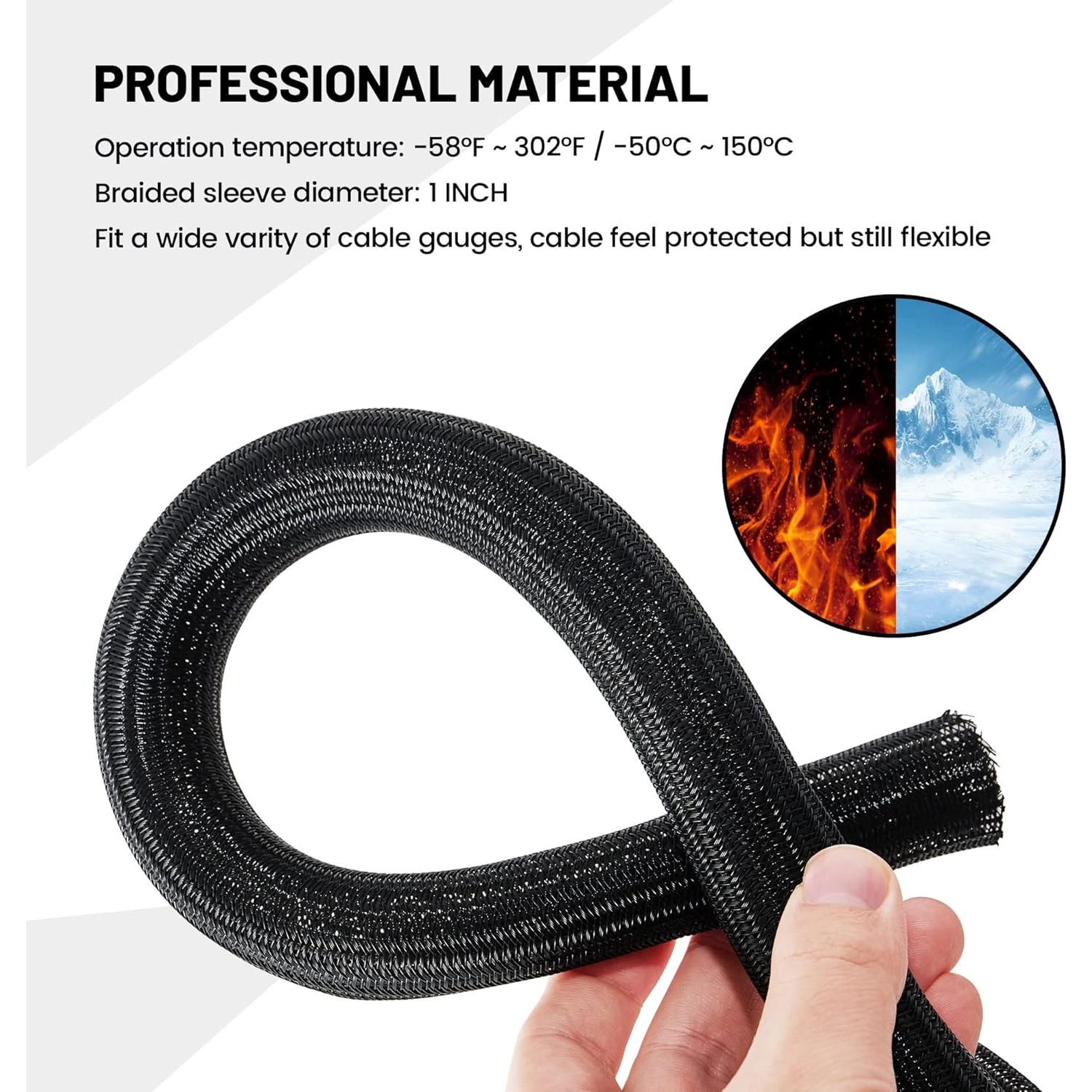 Manga de Cable Trenzada Lobo Rojo 3/4" x 3m Alta Temperatura