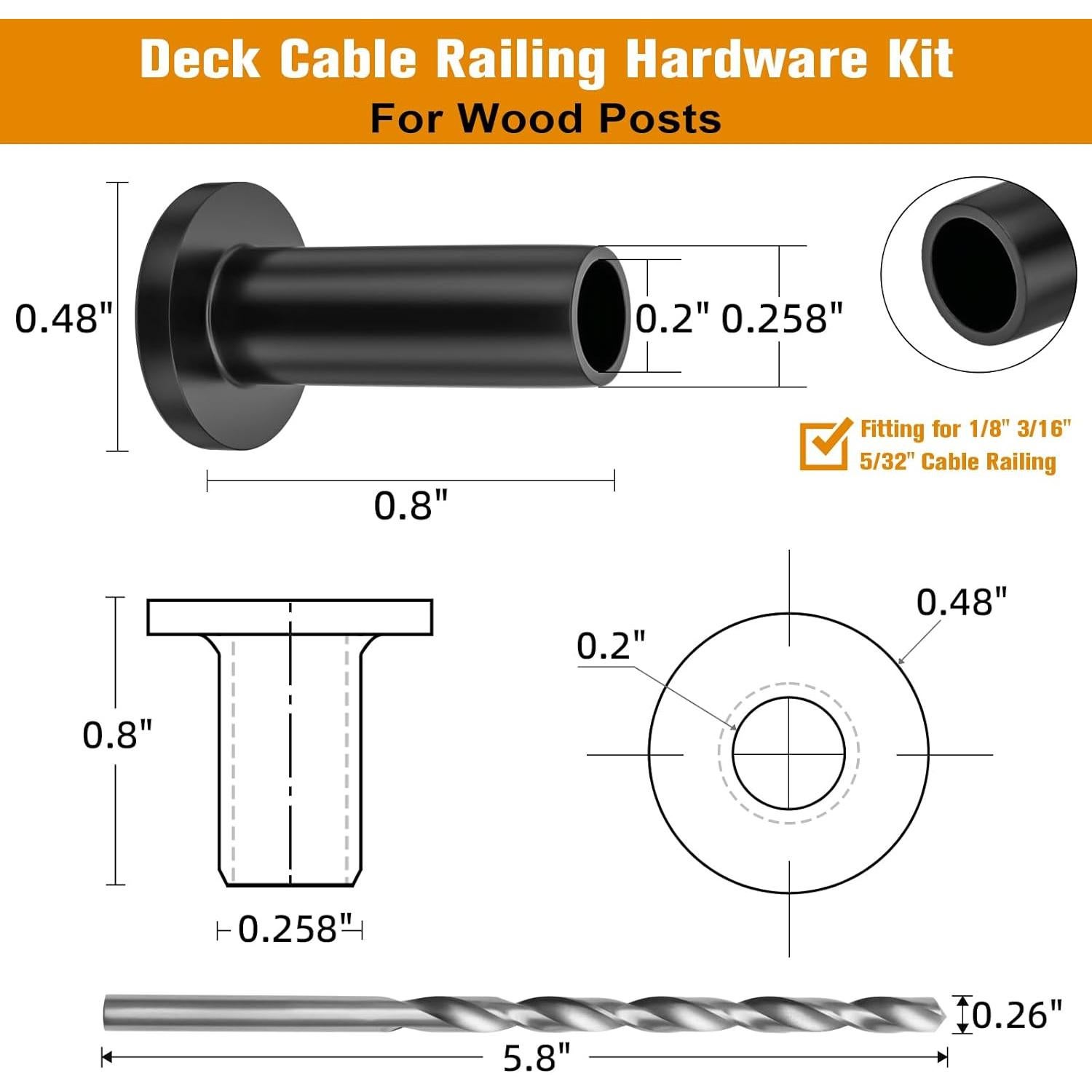 Mangas Protectores de Acero Inoxidable CELYND - 50 Unidades 3.18 mm