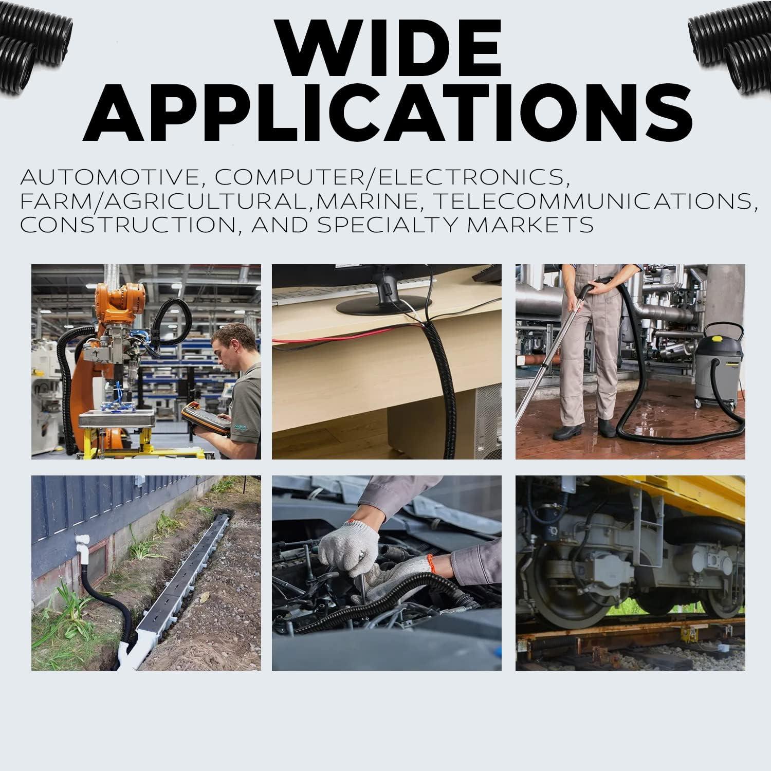 Tubo Convoluto Flex-Guard 3 Piezas 6.1m Negro MEJORES CONEXIONES