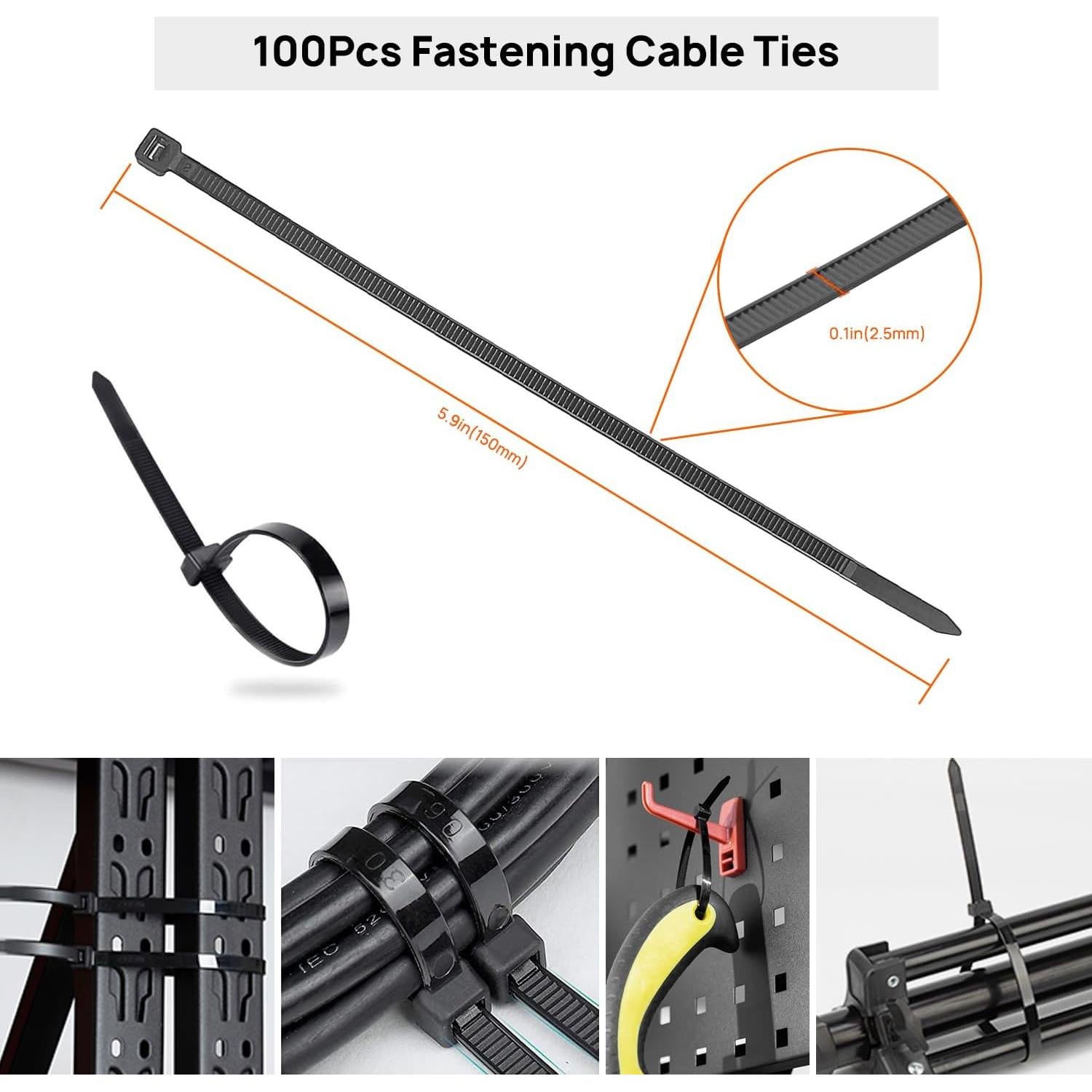 Kit de Gestión de Cables 193 Piezas Ditar - Negro