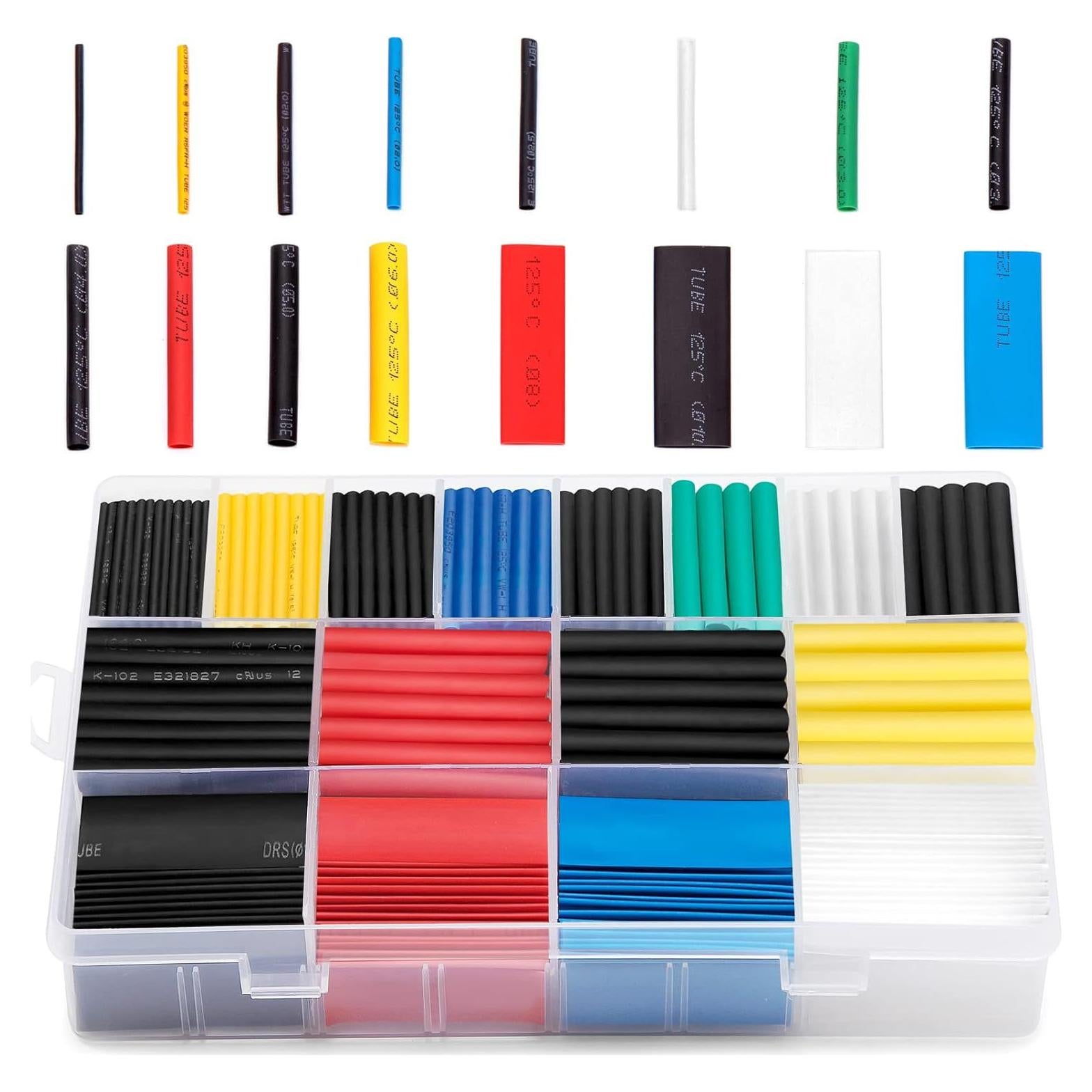 Kit de Tubos Termocontraíbles Ginsco 580 pcs 2:1 6 Colores