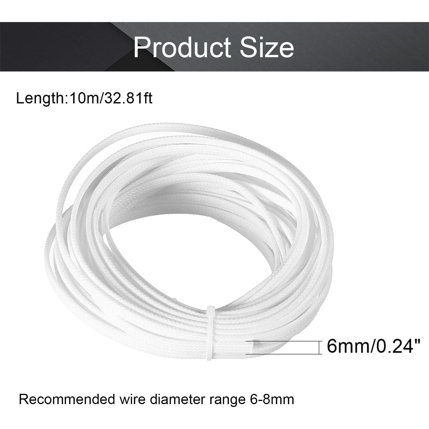 Manga de Cable Trenzada Othmro 10m x 6mm Blanca Organizador