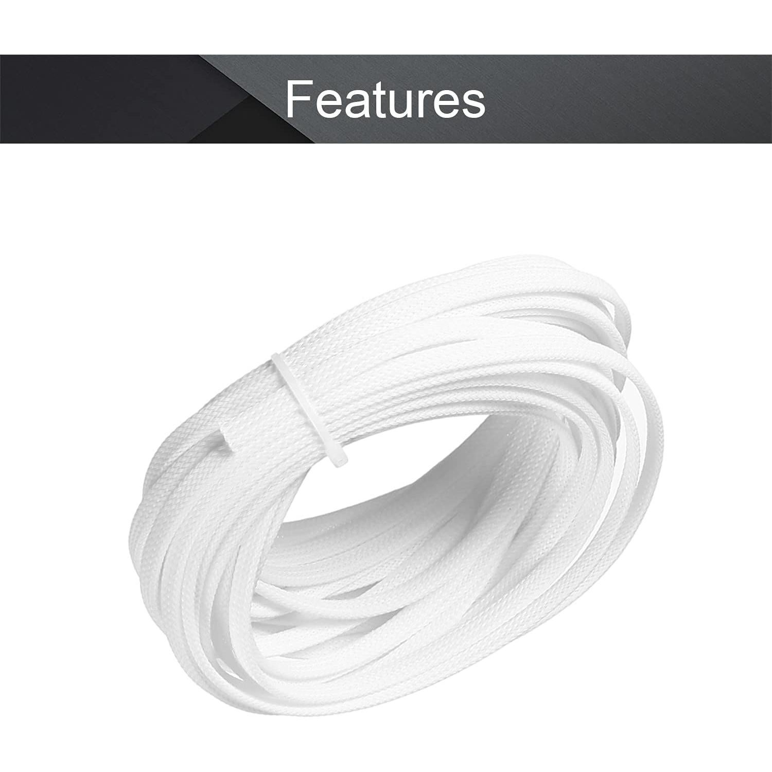 Manga de Cable Trenzada Othmro 10m x 6mm Blanca Organizador