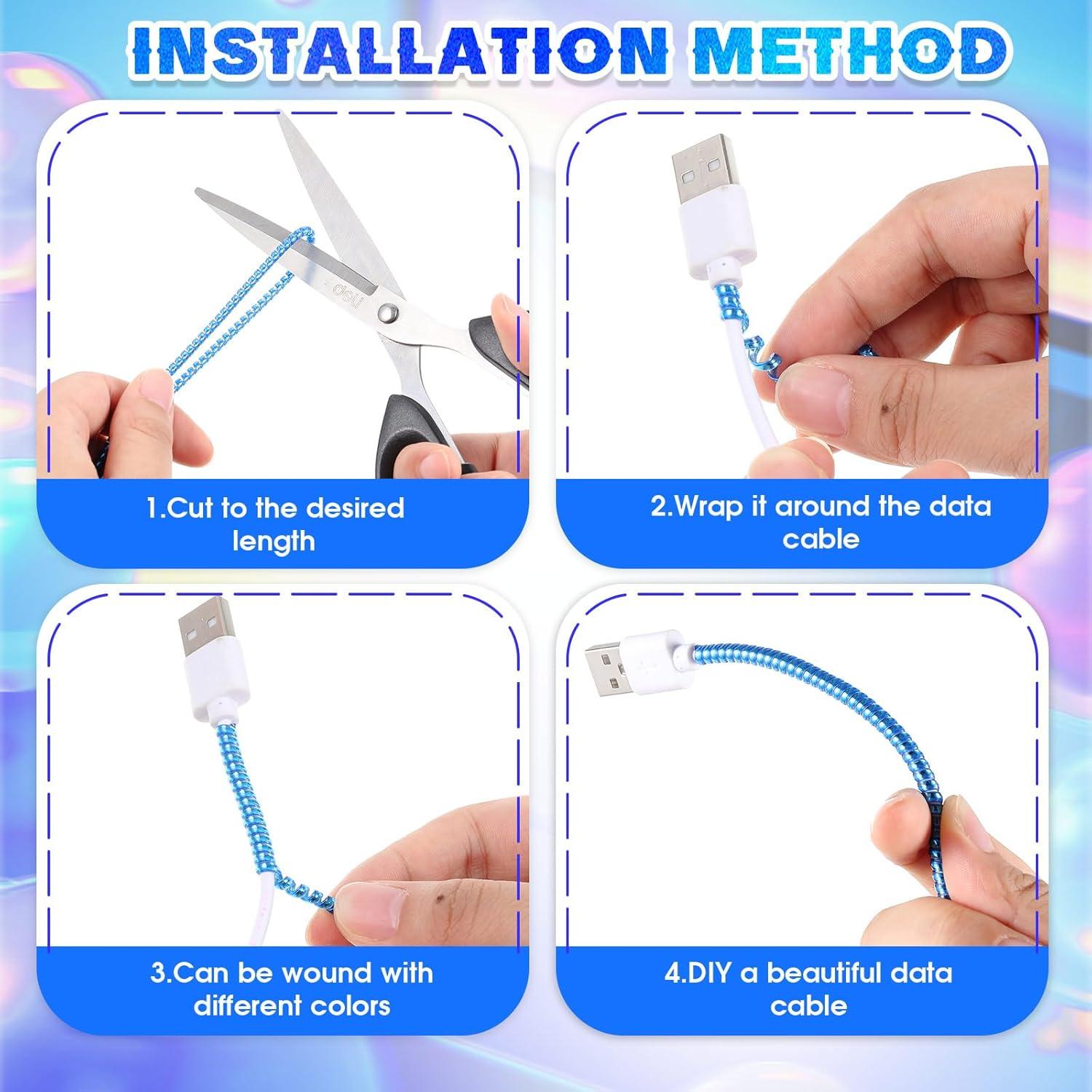 Frienda 10 Pcs Protectores de Cable Espiral PVC 110 cm Colores