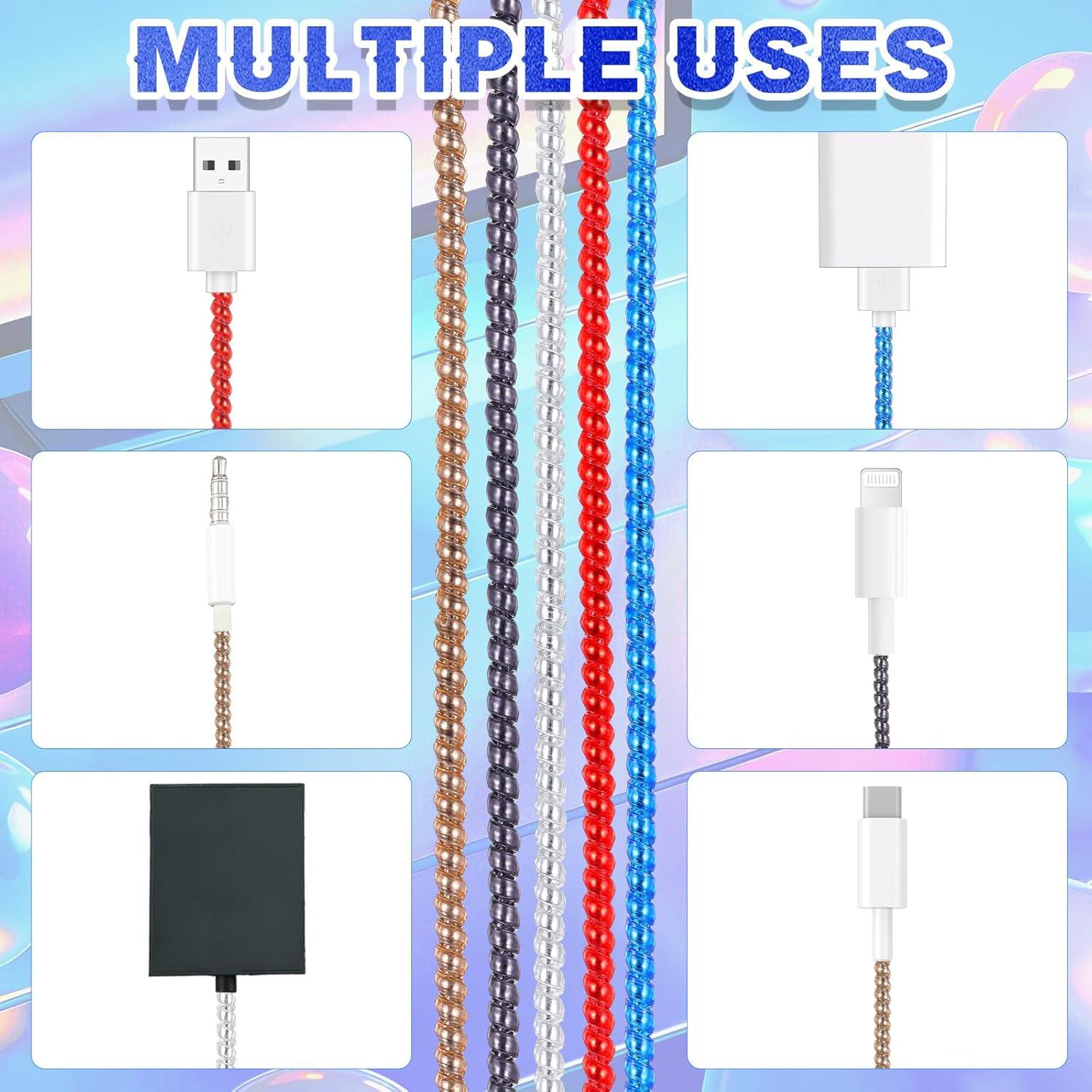 Frienda 10 Pcs Protectores de Cable Espiral PVC 110 cm Colores