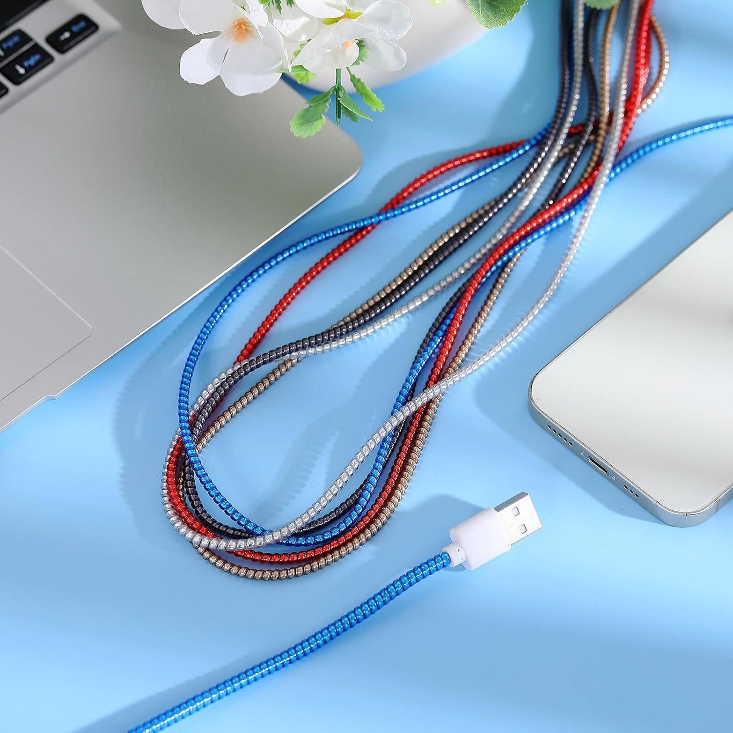 Frienda 10 Pcs Protectores de Cable Espiral PVC 110 cm Colores