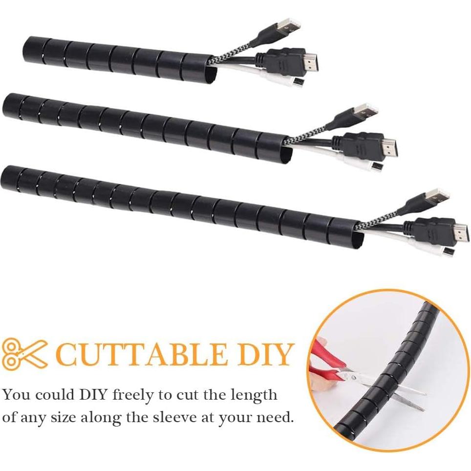 Tubo Organizador de Cables 20FT Davidsons Negro 28mm