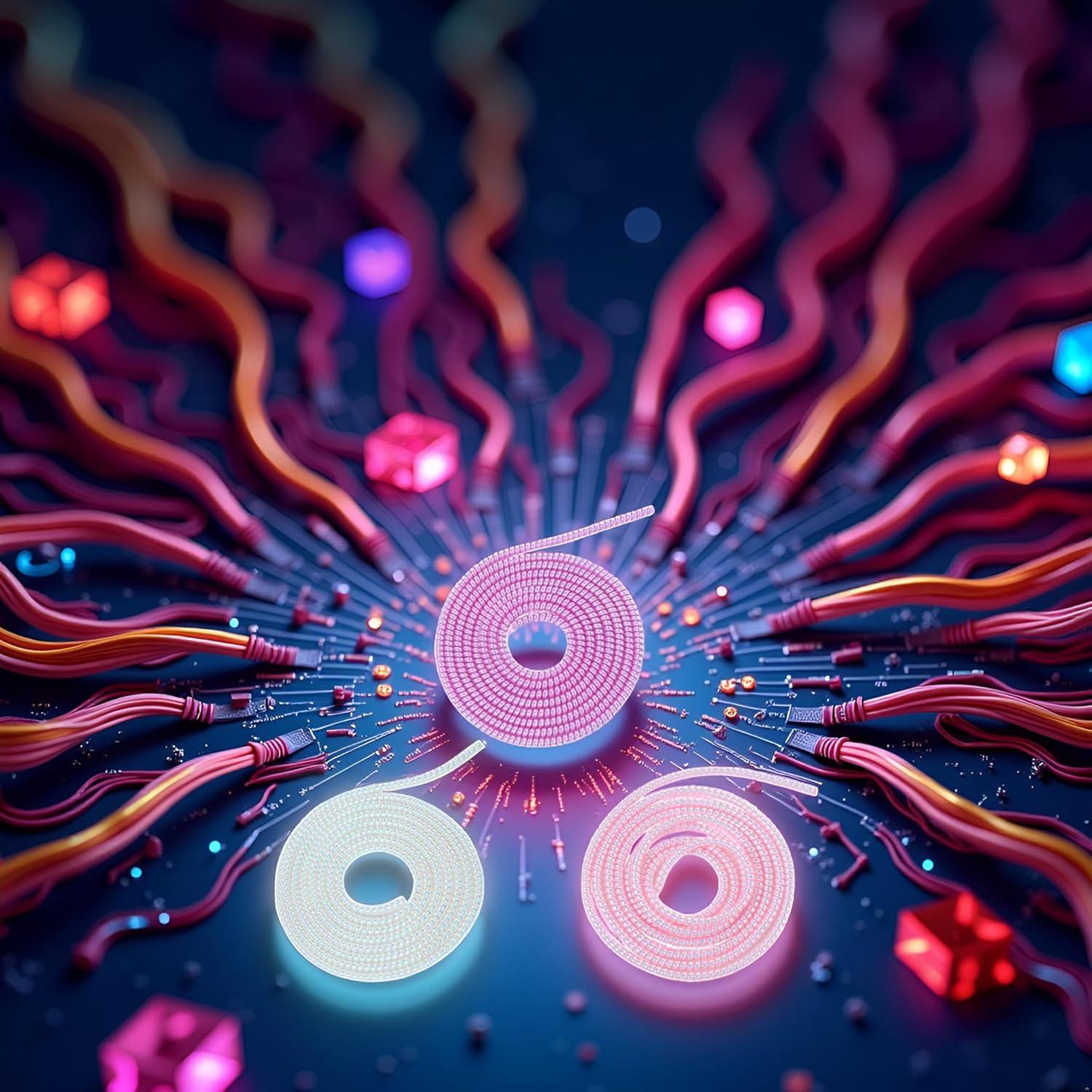 3 Protectores de Cable Espiral Multicolor 1.55m GANPUB