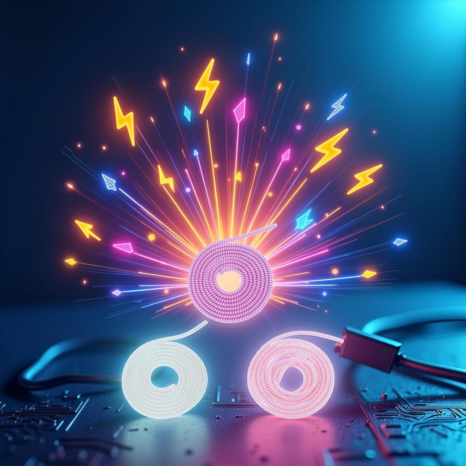 3 Protectores de Cable Espiral Multicolor 1.55m GANPUB