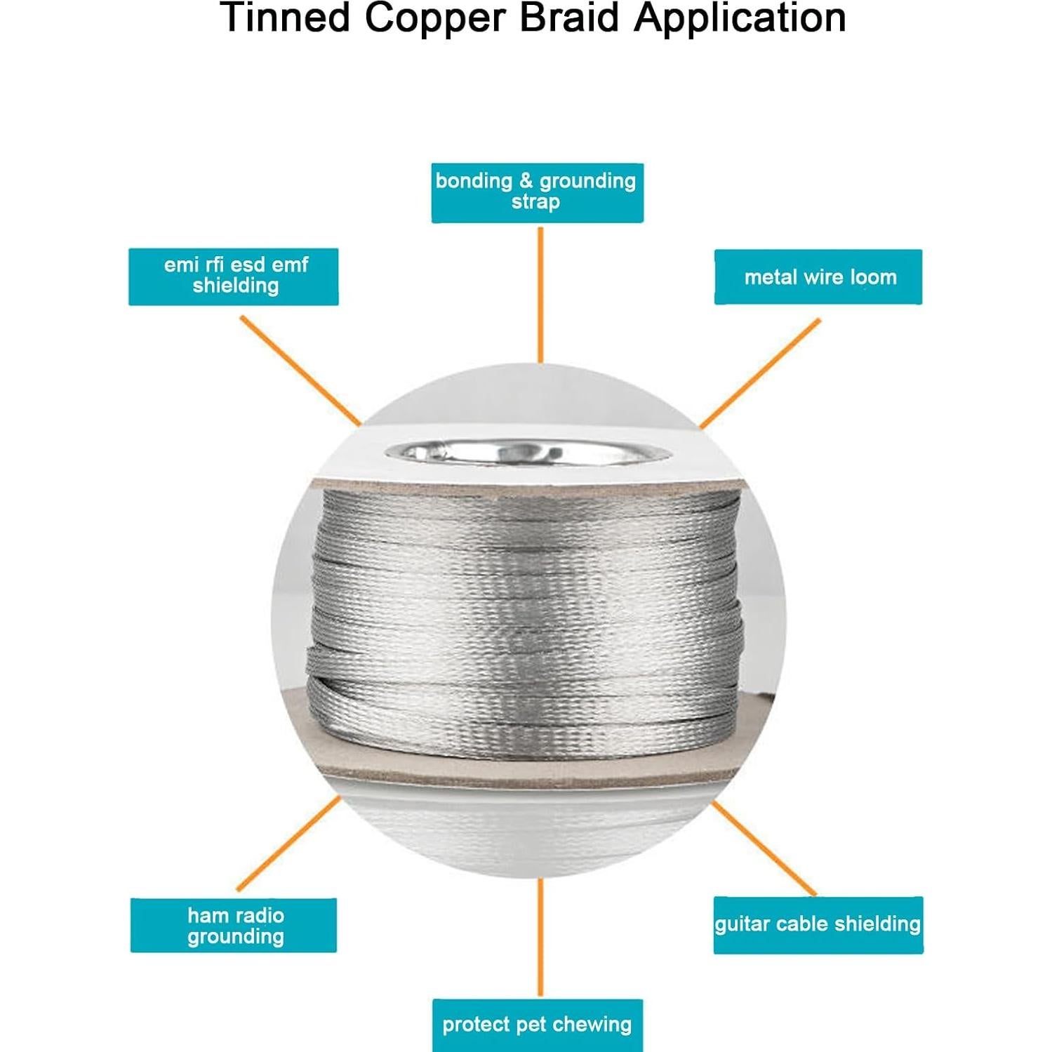 Manga de Blindaje de Cable EMI RFI Kokey-xy 3/8" 16FT Cobre