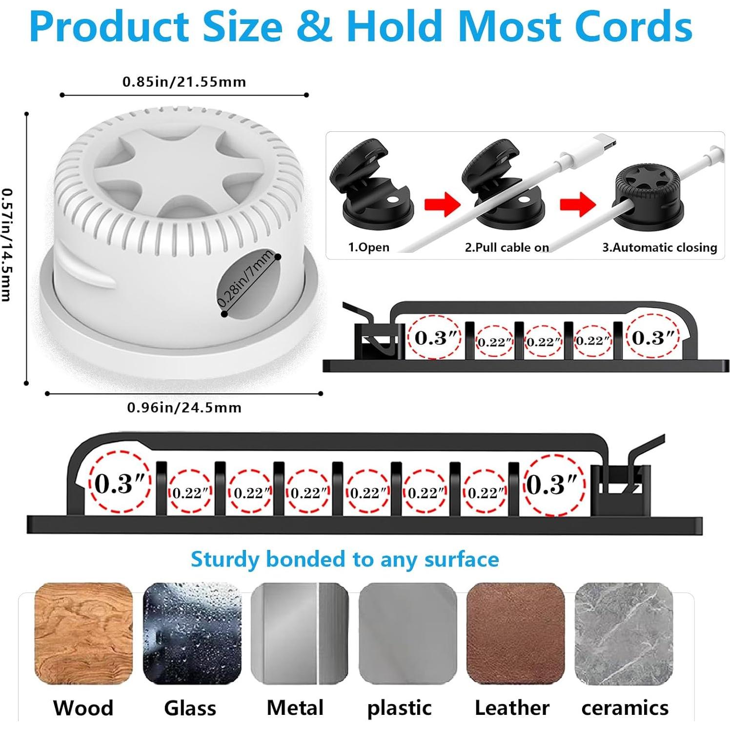 Kit de Gestión de Cables ELII 328 Piezas - Clips, Bridas y Mangas