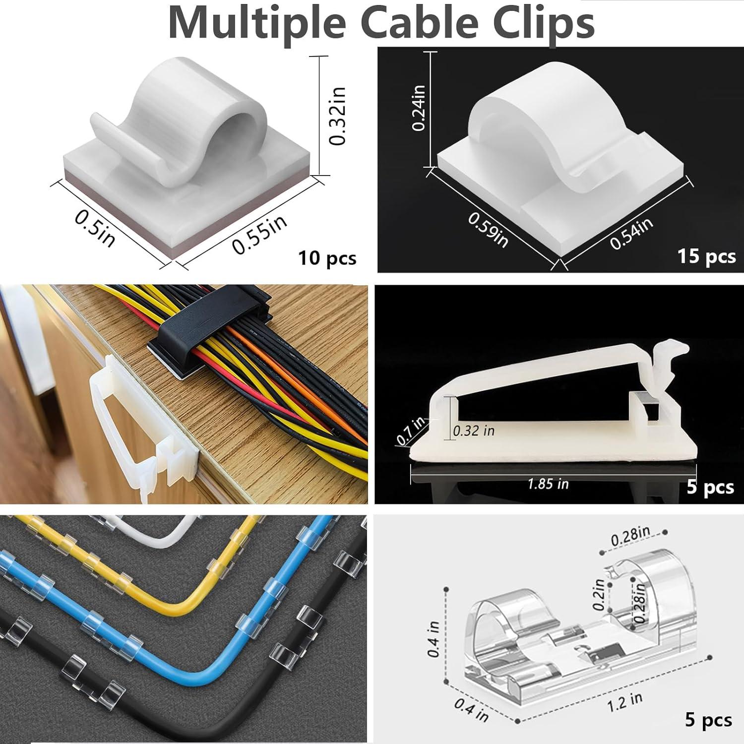 Kit de Gestión de Cables ELII 328 Piezas - Clips, Bridas y Mangas
