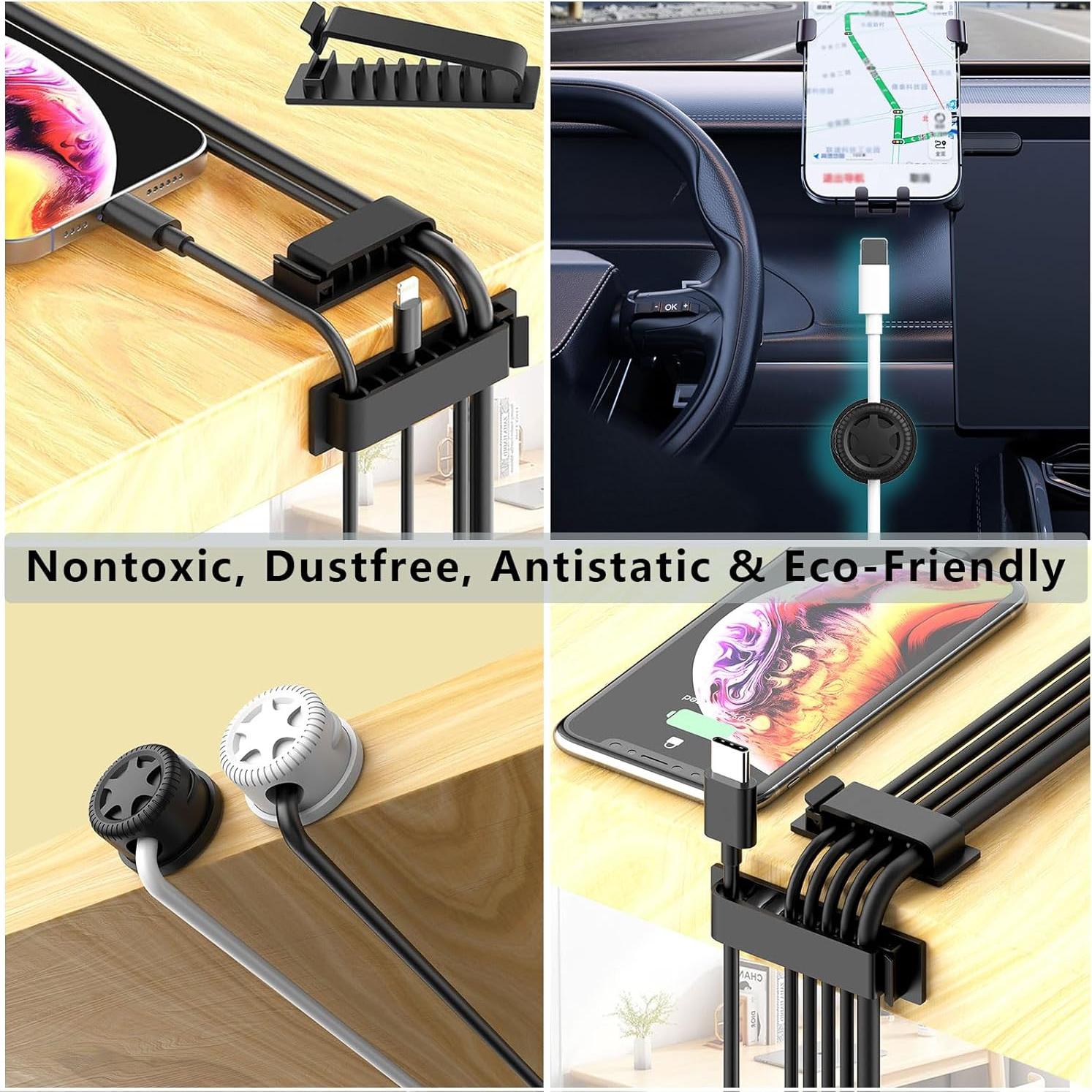 Kit de Gestión de Cables ELII 328 Piezas - Clips, Bridas y Mangas