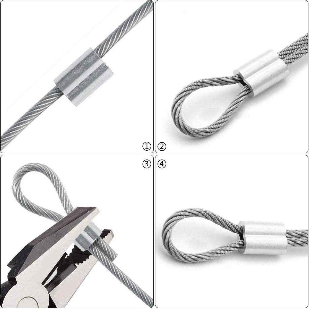 800 Manguitos de Aluminio para Crimpado de Cable 1.6 mm