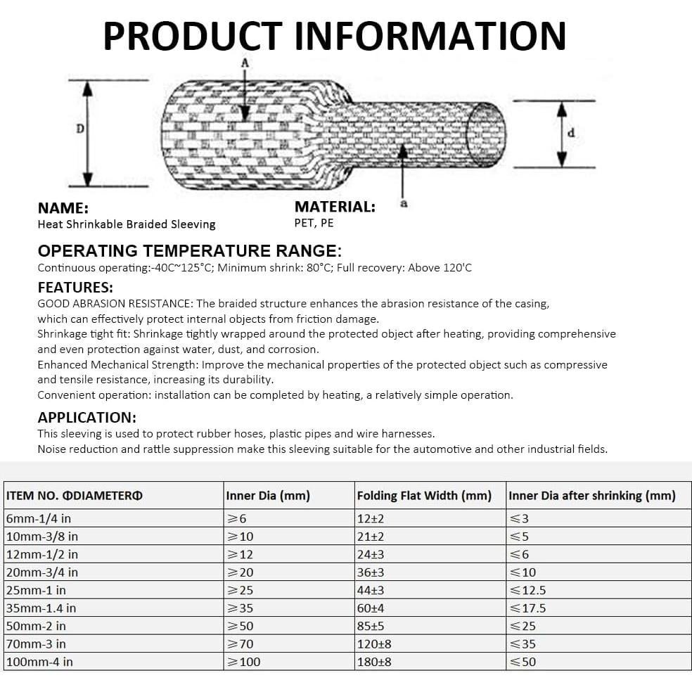 Manga Trenzada Termoretráctil ROCKDIG 20 pies 20mm 2:1