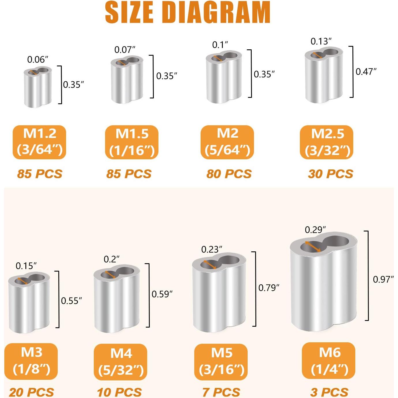 Kit de Manguitos de Crimpado de Aluminio Mankk 320 Pcs