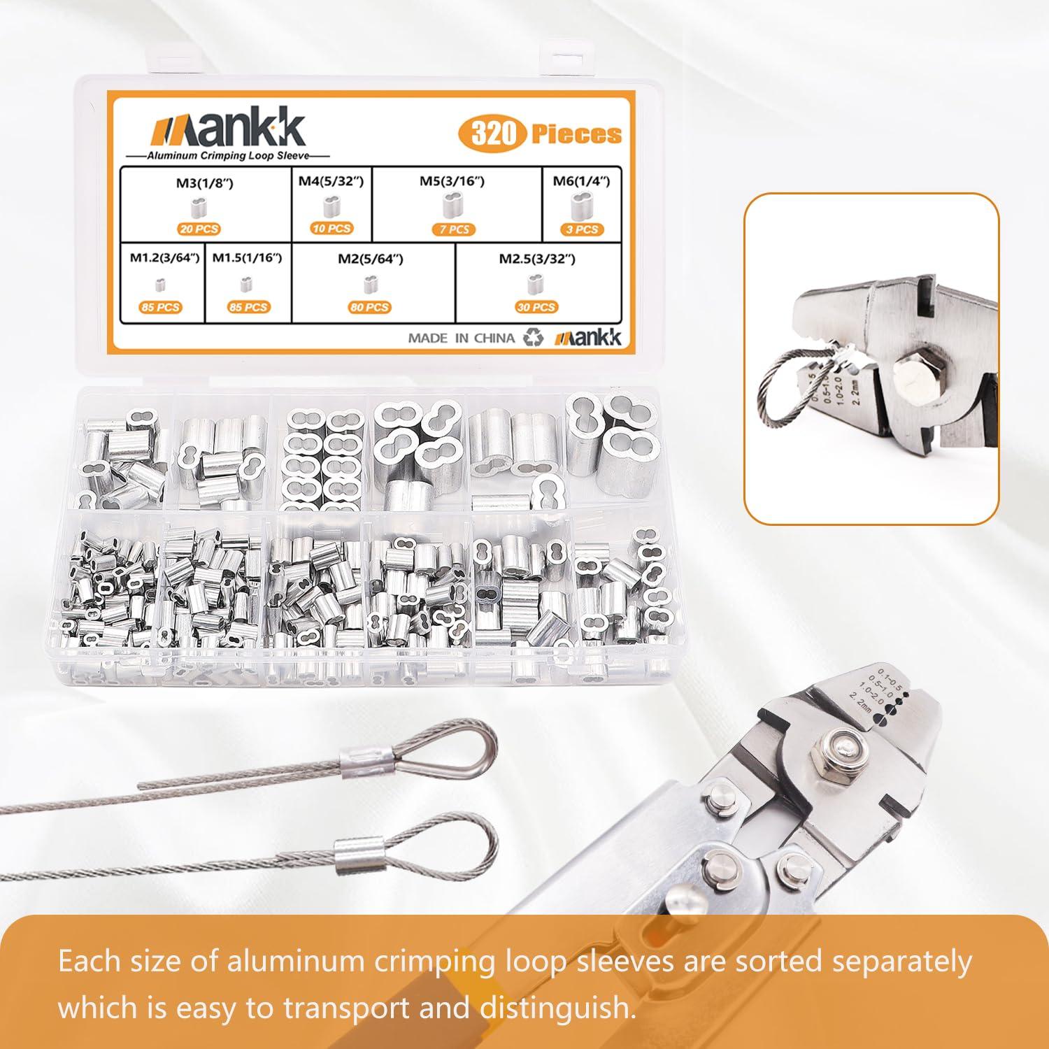 Kit de Manguitos de Crimpado de Aluminio Mankk 320 Pcs