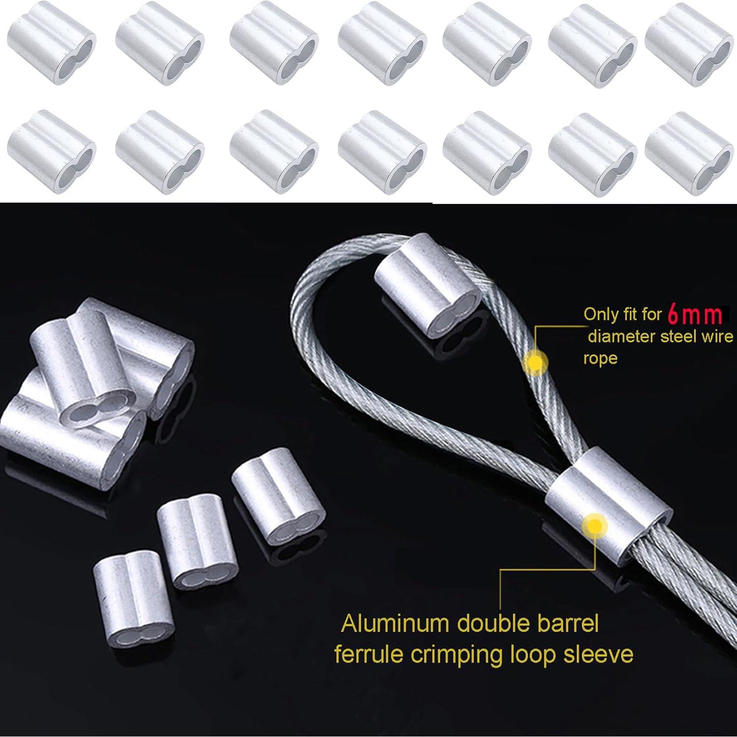 30 Manguitos de Aluminio para Crimpado de Cable 6 mm Luckkyme