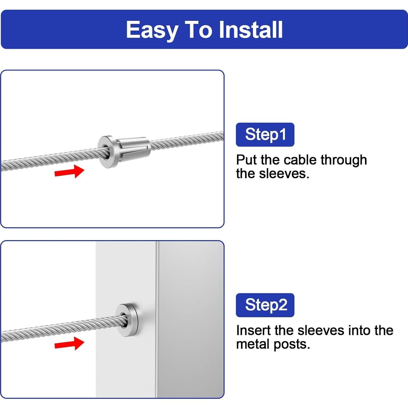BLIKA 20 Fundas Protectores Acero Inoxidable para Barandilla