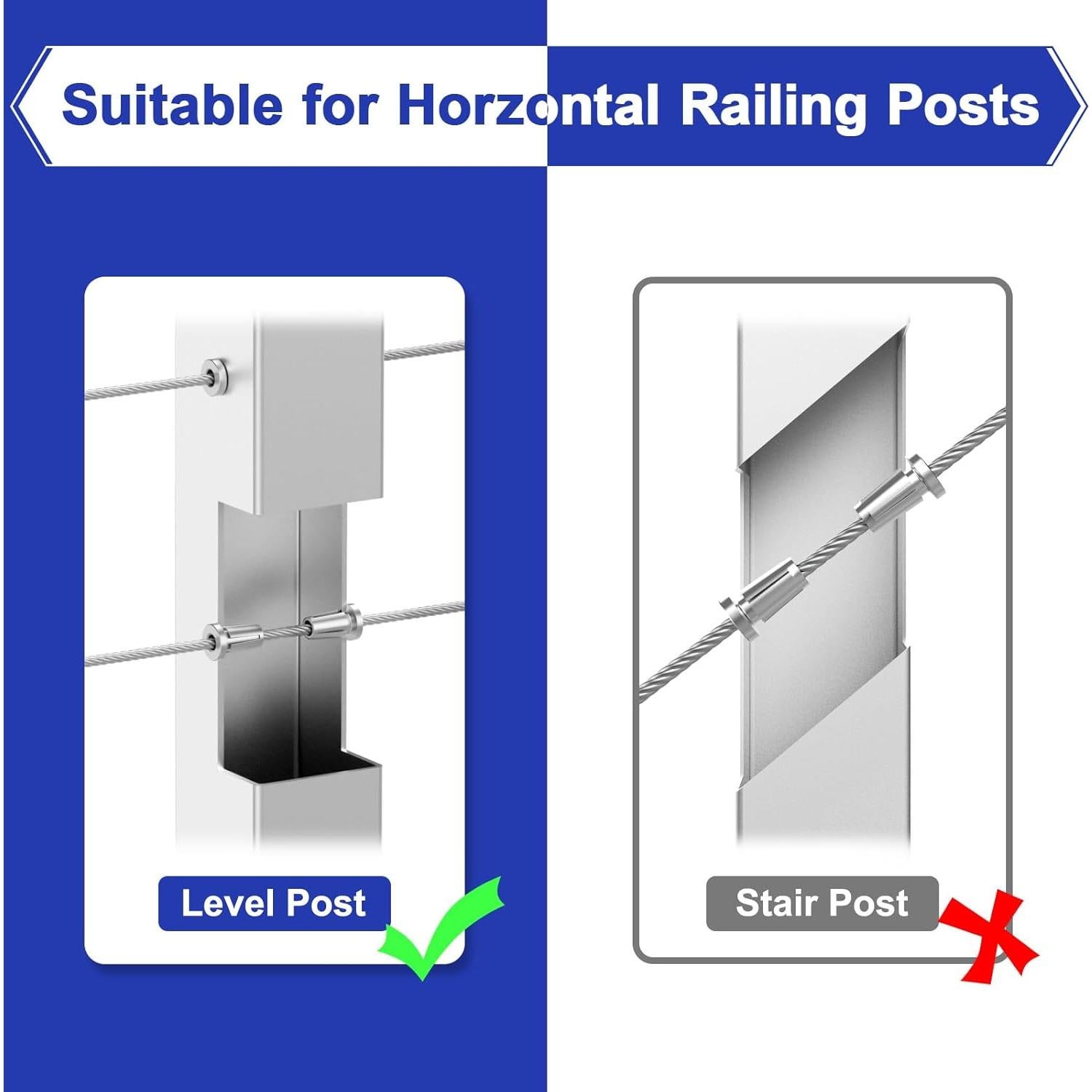 BLIKA 20 Fundas Protectores Acero Inoxidable para Barandilla