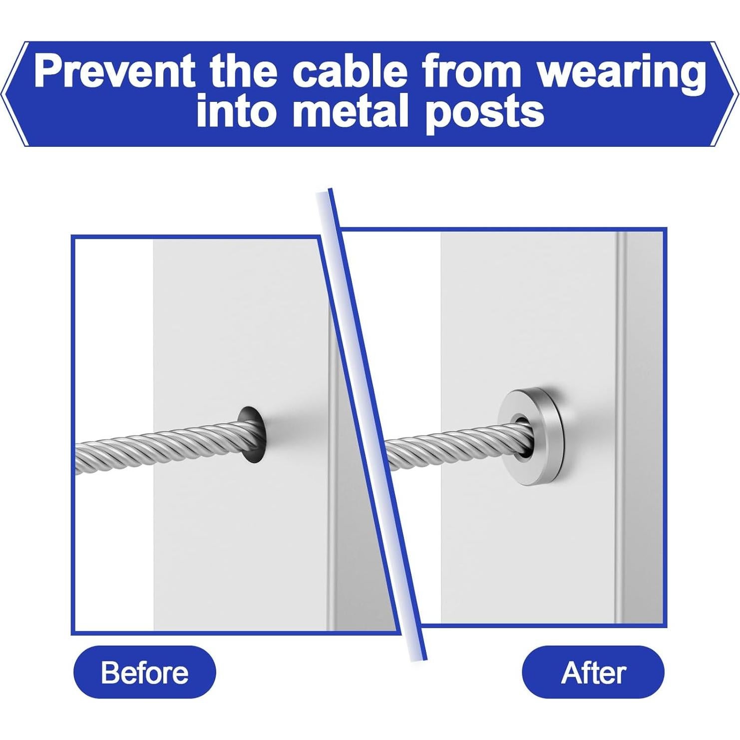 BLIKA 20 Fundas Protectores Acero Inoxidable para Barandilla