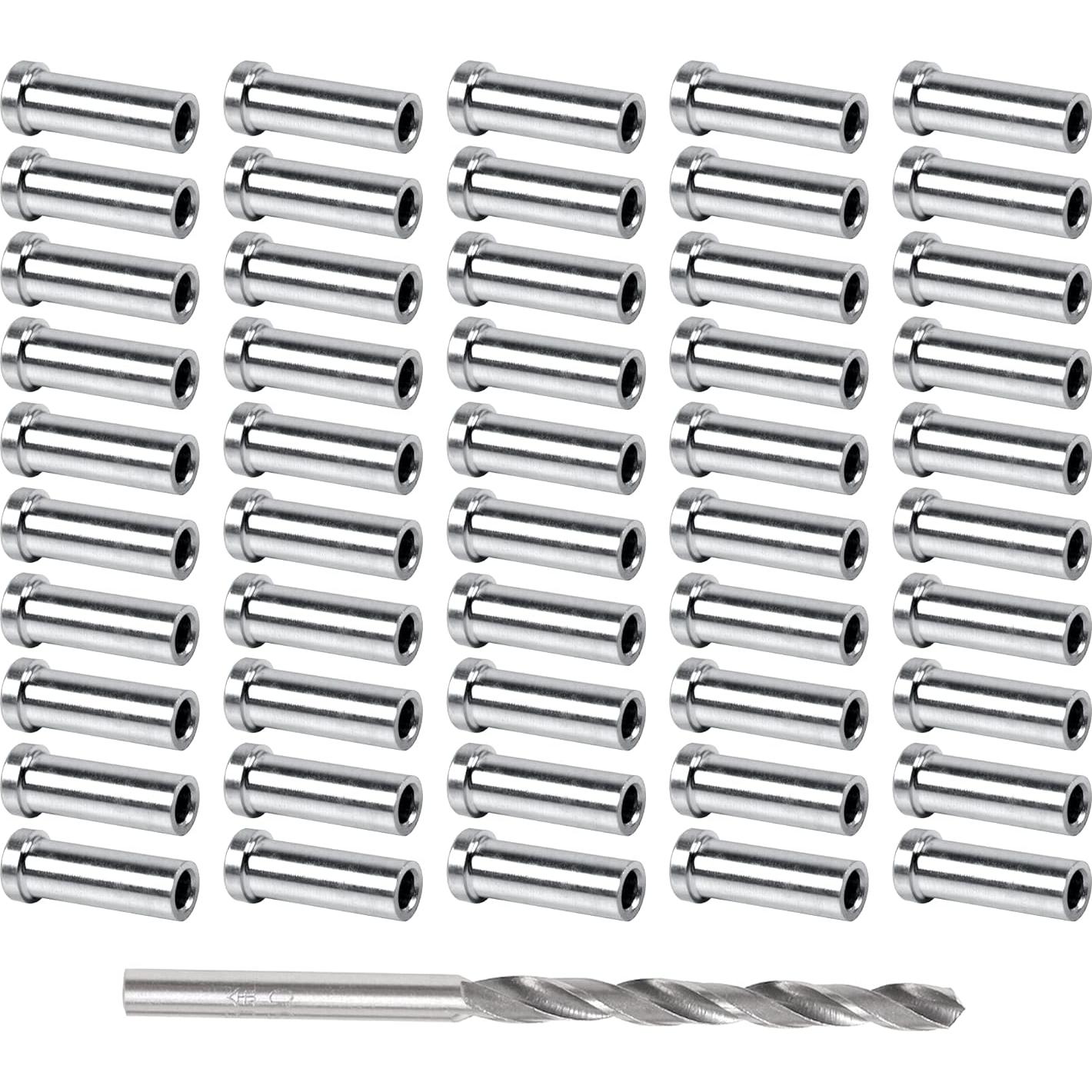 Helffer 50 Mangas Protectores Acero Inoxidable T316 3.2mm