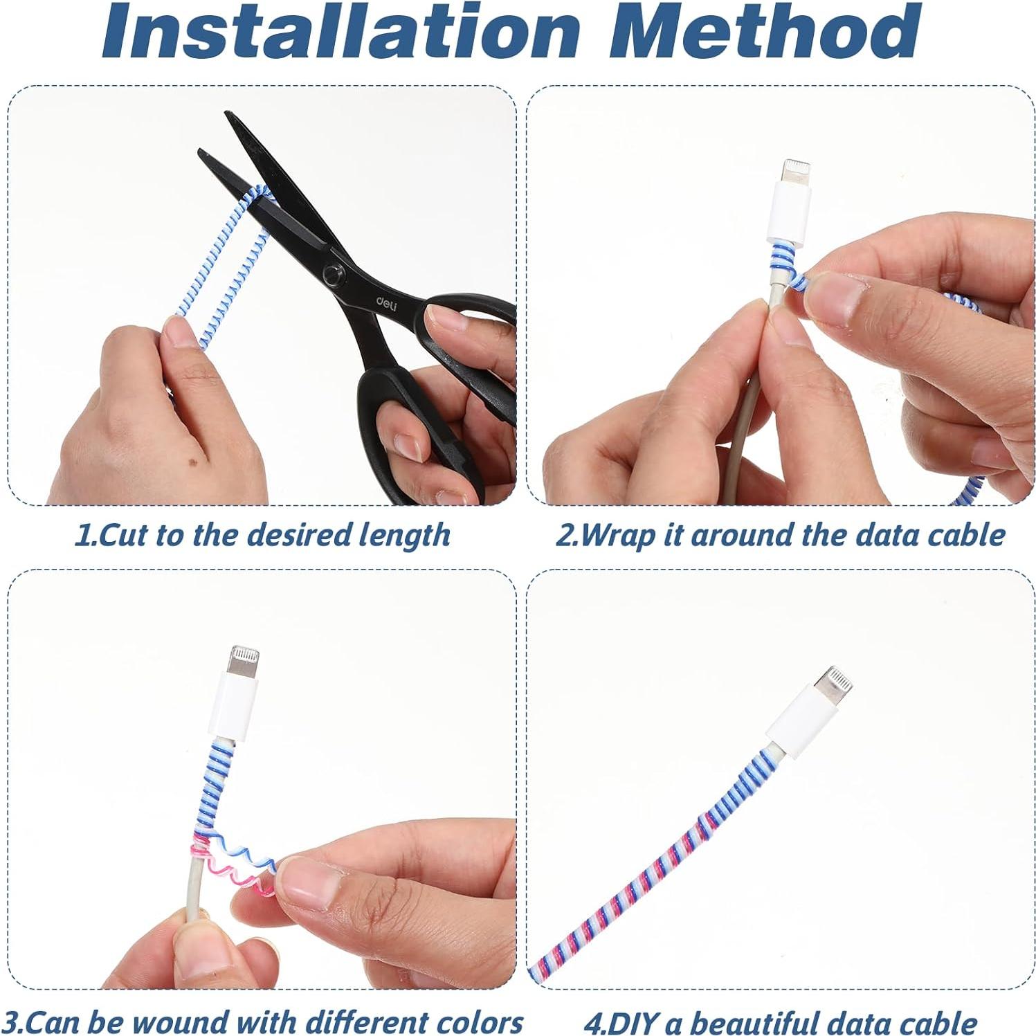 Protector de Cable Espiral Bewudy 1.4m 10 Pcs Multicolor