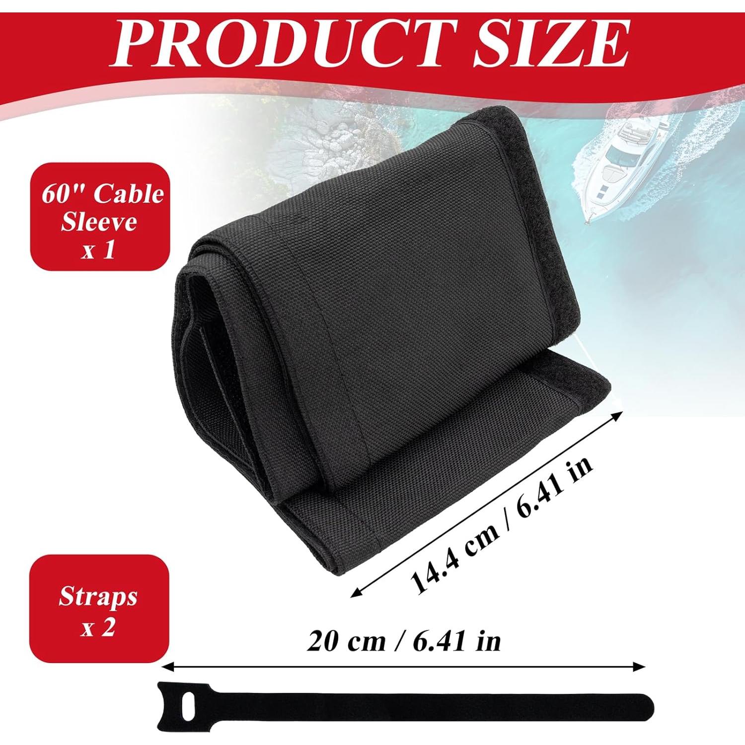 Manga de Cable para Motor de Arrastre 152 cm Neopreno Negro