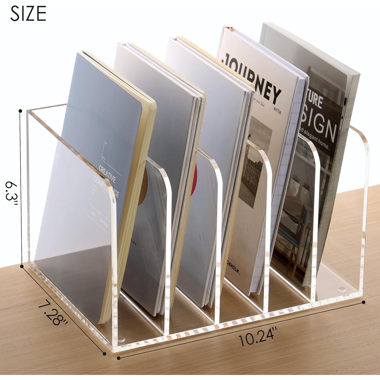 Organizador de Archivos Acrílico SANRUI B5 5 Secciones Transparente