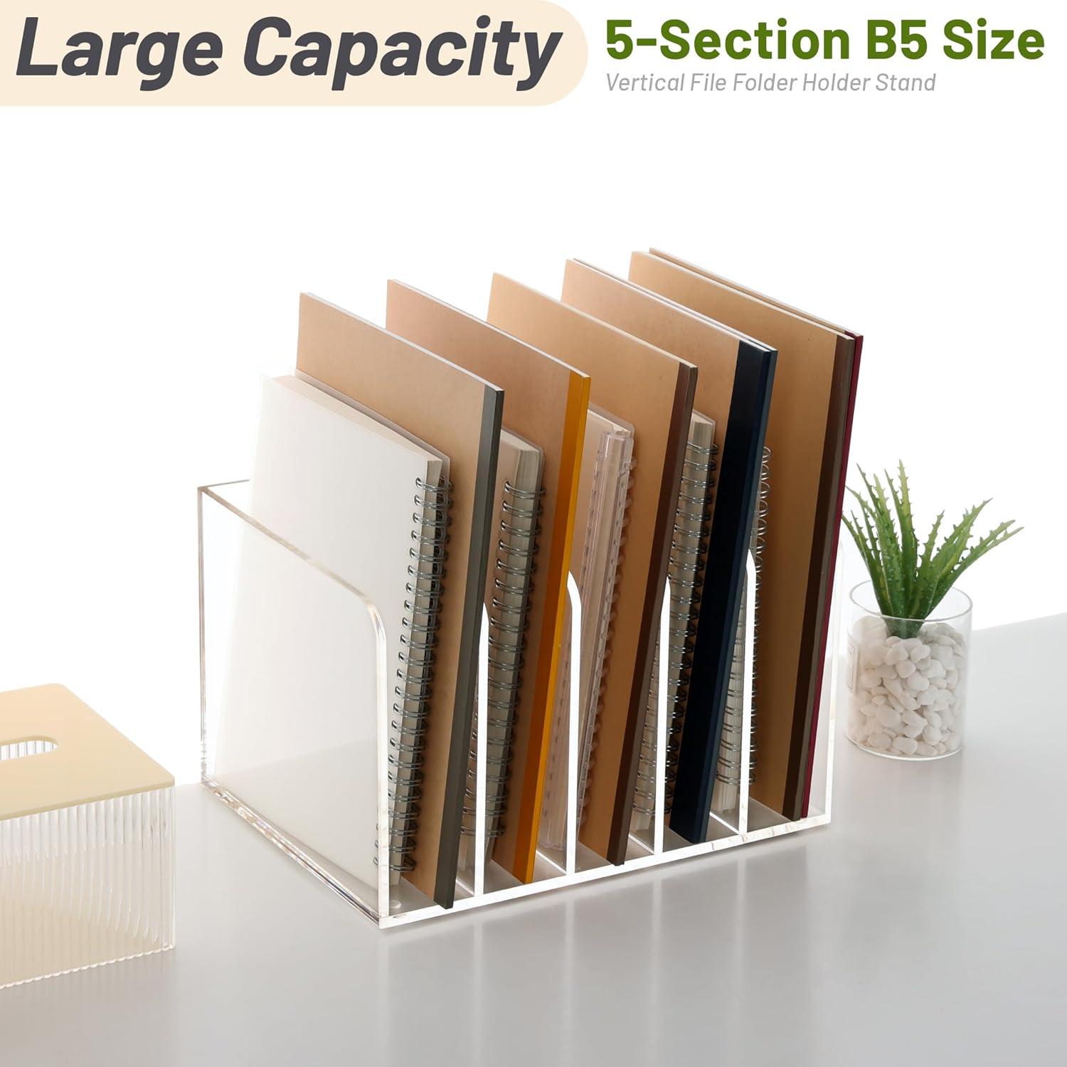 Organizador de Archivos Acrílico SANRUI B5 5 Secciones Transparente