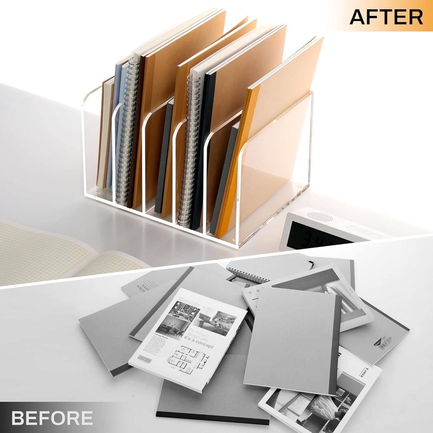 Organizador de Archivos Acrílico SANRUI B5 5 Secciones Transparente