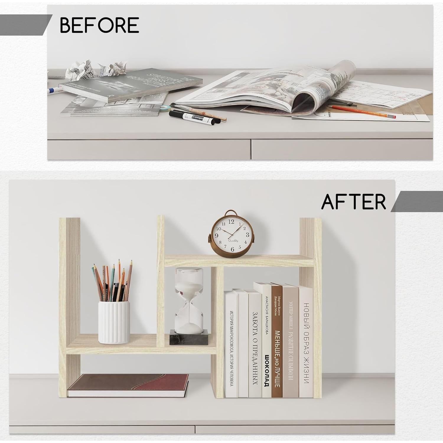 Organizador de Escritorio Jerry & Maggie Ajustable Madera Natural