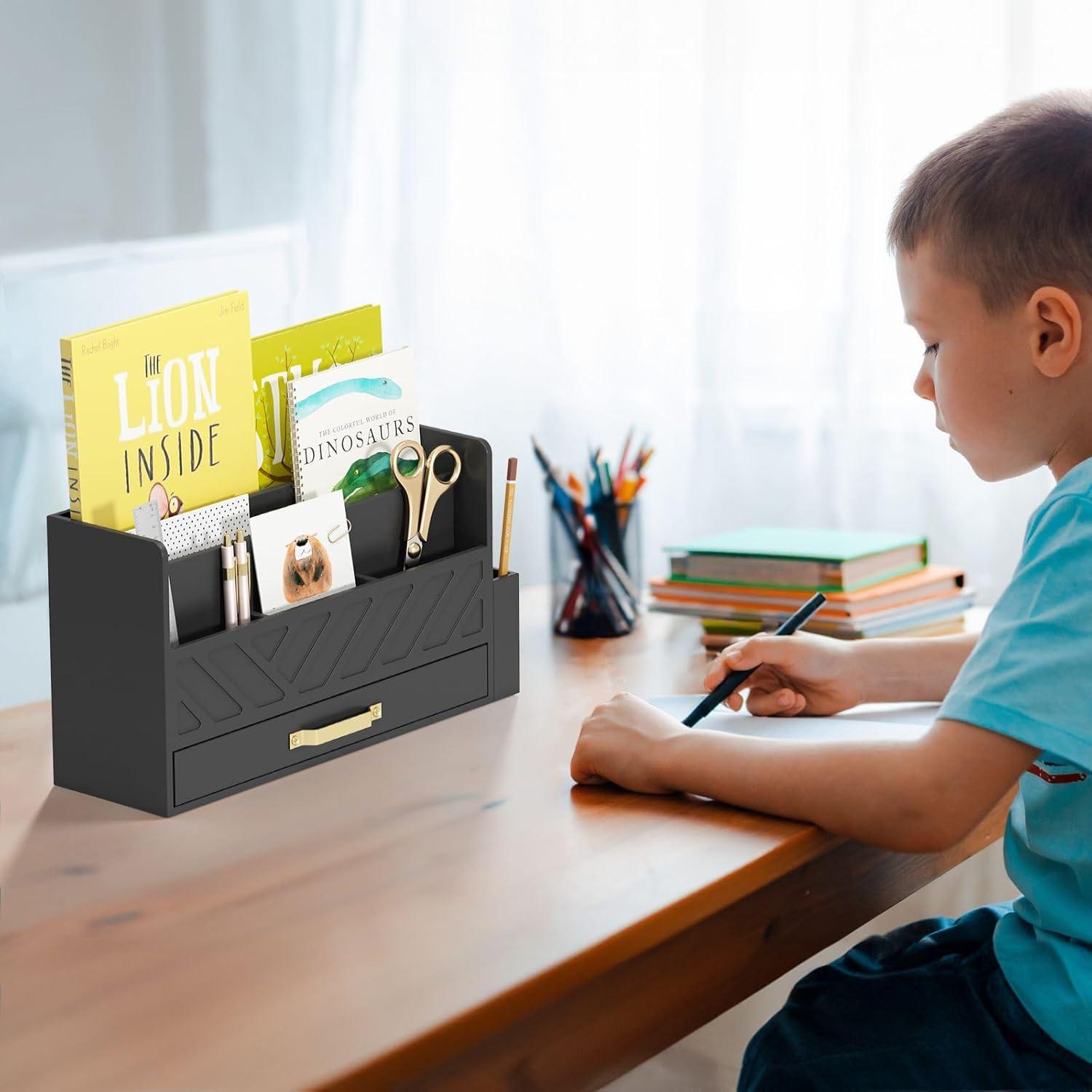 Organizador de Escritorio WISUCART de Madera Negro 30.48 cm