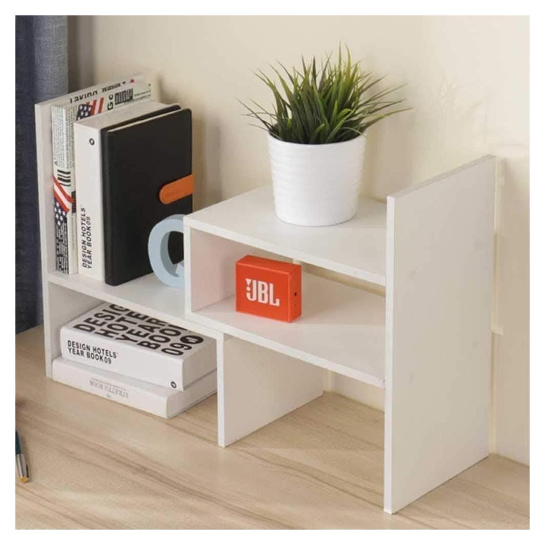 Estante de Libros Ajustable MMdipon Blanco 5 Estantes Madera