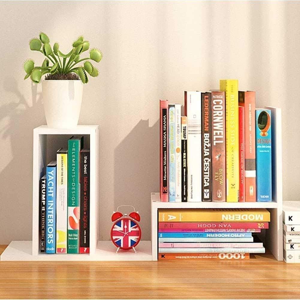 Estante de Libros Ajustable MMdipon Blanco 5 Estantes Madera