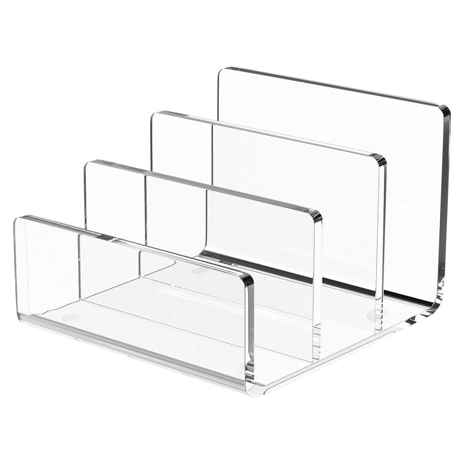 Organizador de Archivos Acrílico Richboom, 3 Secciones, Transparente