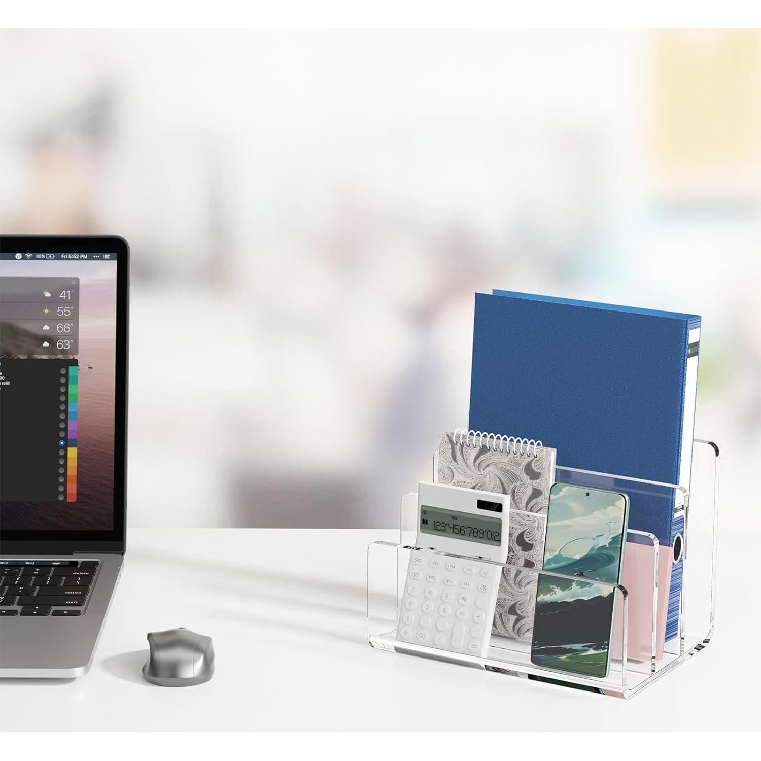 Organizador de Archivos Acrílico Richboom, 3 Secciones, Transparente