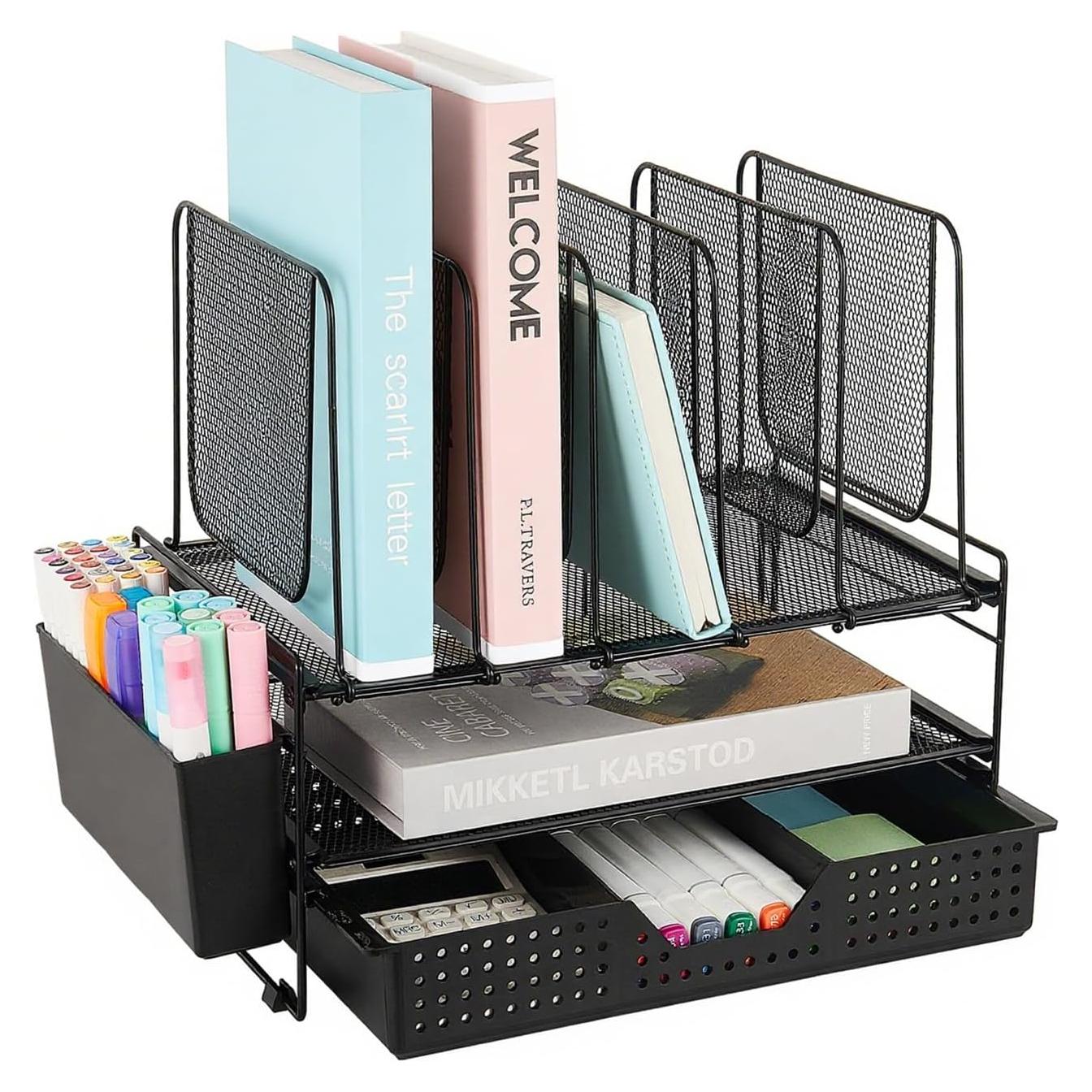 Organizador de Escritorio LEKETREE 2 Niveles Negro Metal