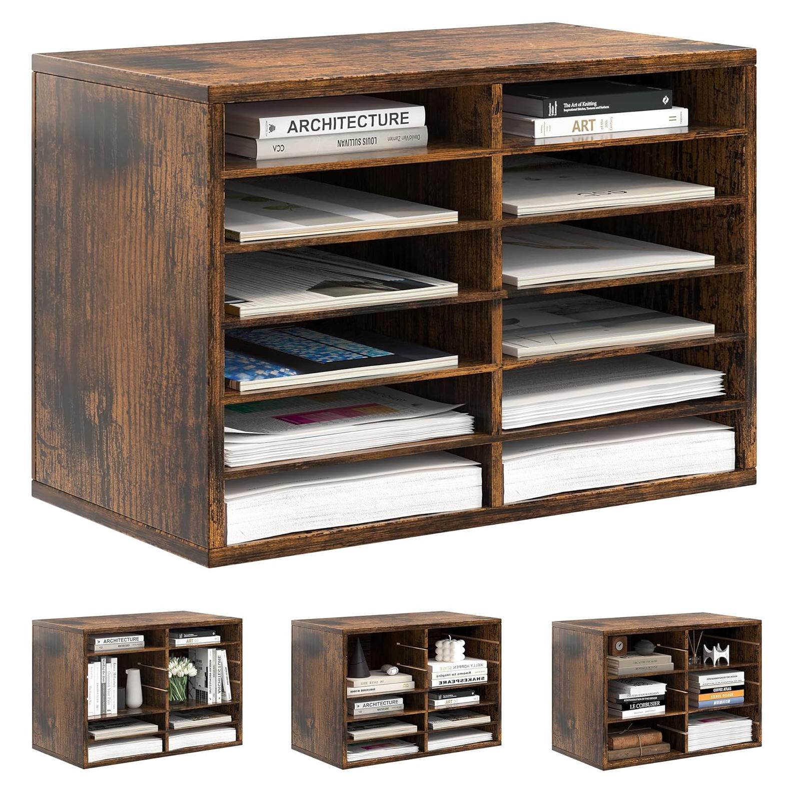 Organizador de Literatura Alpeir 12 Compartimentos Madera