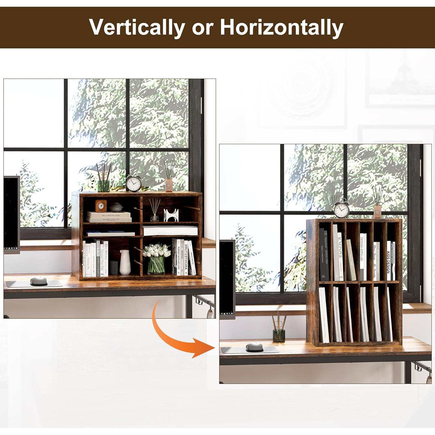 Organizador de Literatura Alpeir 12 Compartimentos Madera