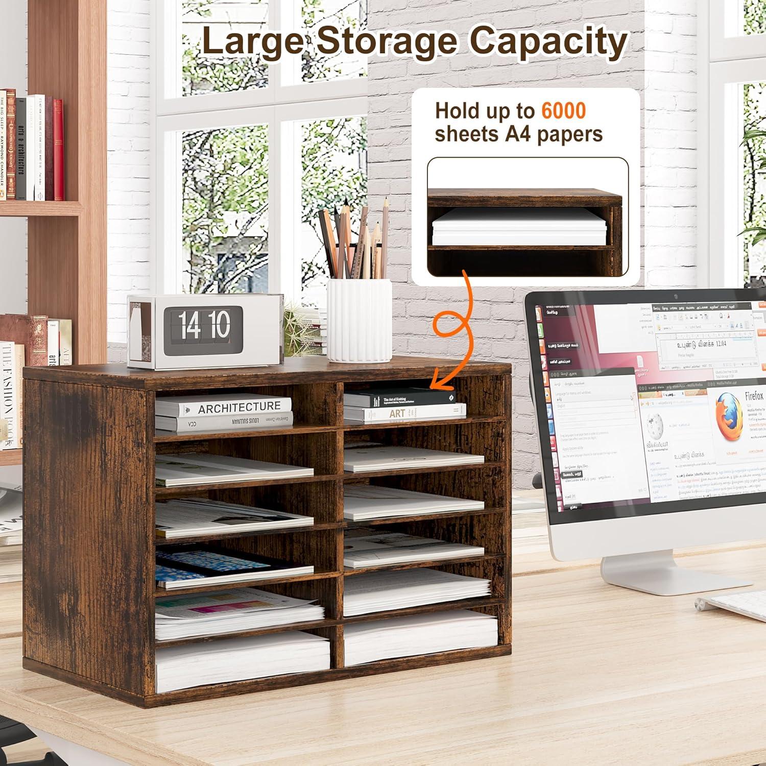 Organizador de Literatura Alpeir 12 Compartimentos Madera