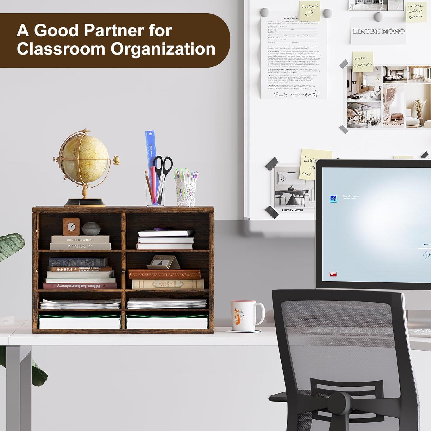 Organizador de Literatura Alpeir 12 Compartimentos Madera