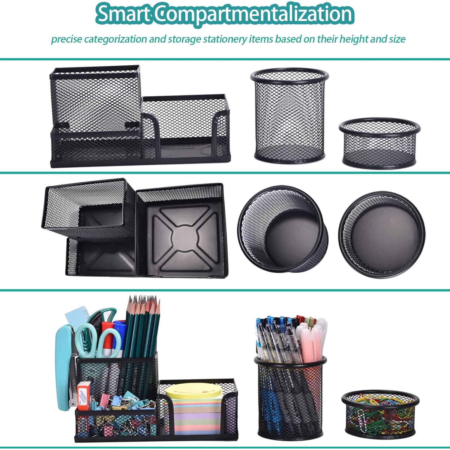 Organizador de Escritorio Freewindo 3 Piezas Metal Negro