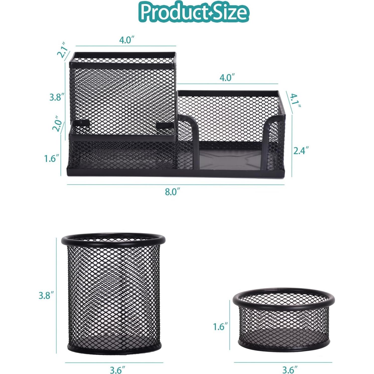 Organizador de Escritorio Freewindo 3 Piezas Metal Negro